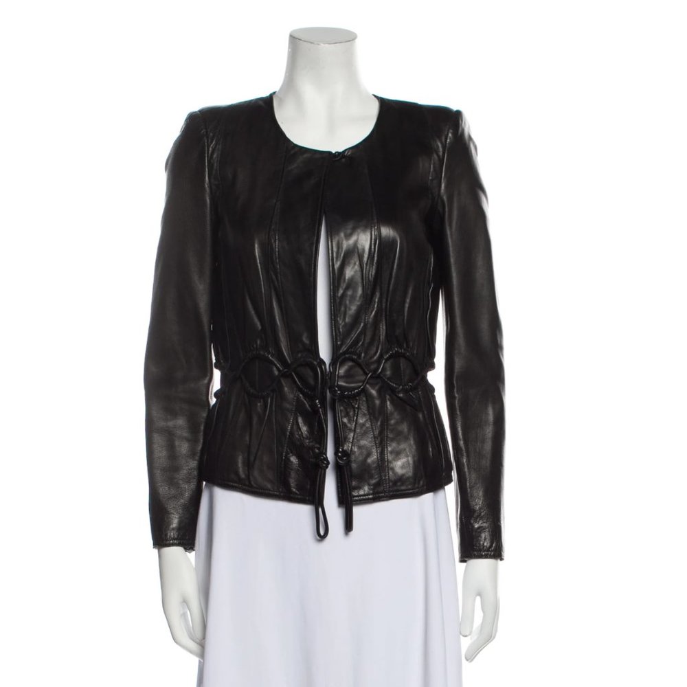 Stunning ROBERTO CAVALLI Silk Lined 100% Leather Jacket Size Small